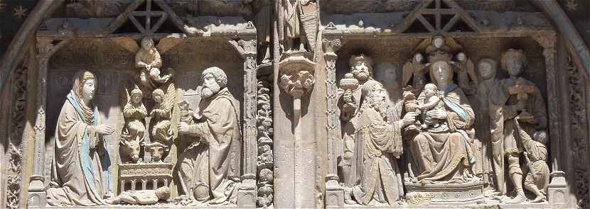 Scènes du tympan de l'église Santa Maria la Real à Aranda de Duero