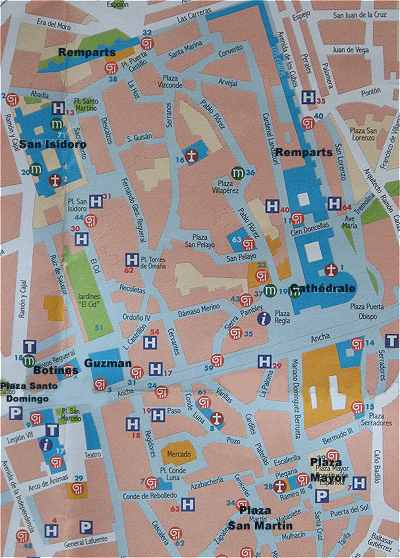 Plan du centre-ville de Leon