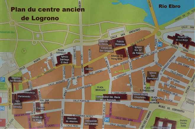 Plan du centre Ancien de Logrono