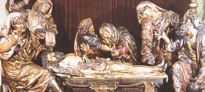 L'enterrement de Saint Jean de Juan de Juni -- Sculpture du Musée National de Escultura à Valladolid