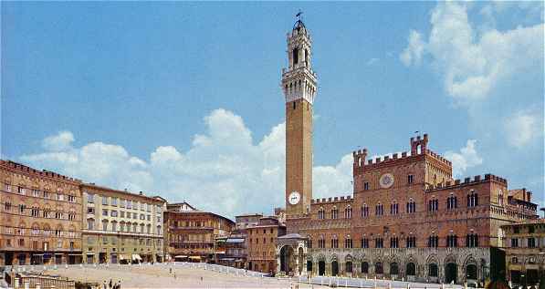 Vue de la Piazza del Campo à Sienne