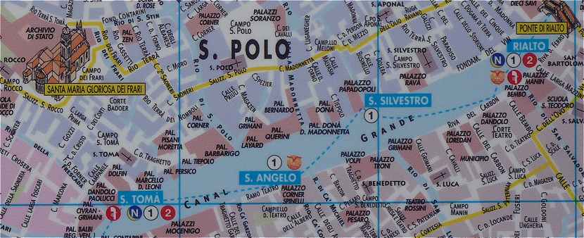 Venise: Plan du Grand Canal du Pont du Rialto à San Toma