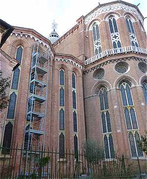 Chevet de l'église Santi Giovanni e Paolo à Venise