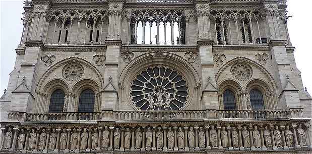 Galerie des Rois, Rose et Grande Galerie de la façade de Notre Dame de Paris