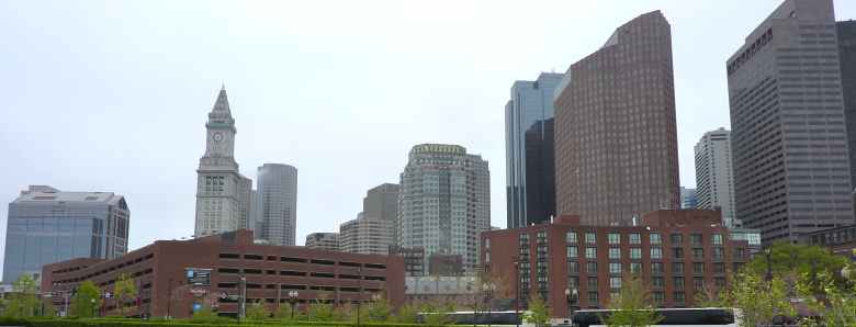 Panorama sur les immeubles du centre de Boston