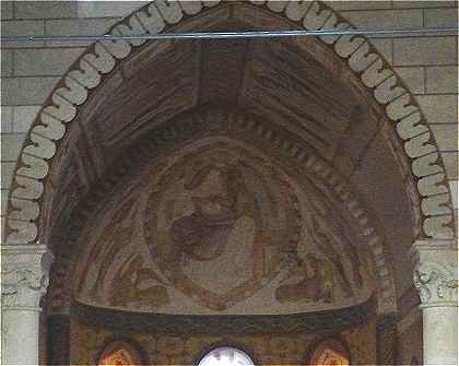 Fresques de l'abside de l'église de Lignières de Touraine