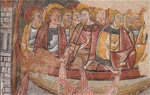 La Pêche Miraculeuse, fresque de la Salle Capitulaire de l'Abbaye de la Trinité à Vendôme